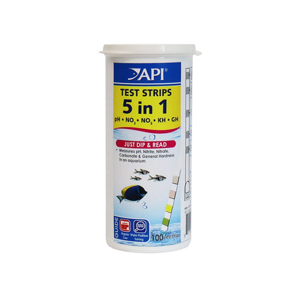 API 5-in-1 Aquarium Test Strips – 100 Strips