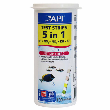 API 5-in-1 Aquarium Test Strips – 25 Strips