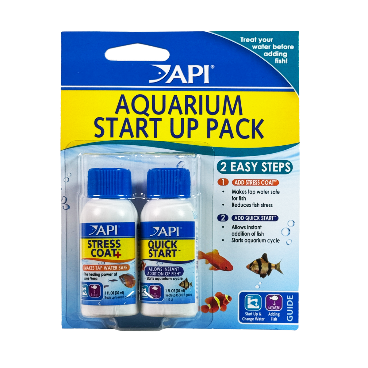 API Aquarium Start Up Pack – 2x30ml (Stress Coat &amp; Quick Start)