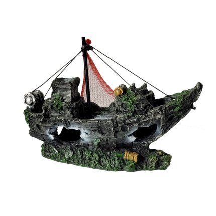 SUNKEN FISHING BOAT – XY-146 - 25 x 9 x 19cm