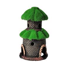 TOWER ORNAMENT GRASS ROOF – XY-048 - 10 x 10 x 17cm