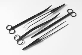 UNS Aquascaping Tweezers 25cm Black (Curved and Straight)