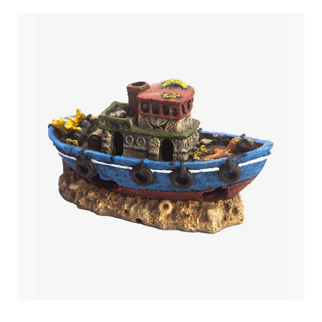 Zugo Rocky Shipwreck Aquarium Ornament (16.5 × 7 × 9.3 cm)